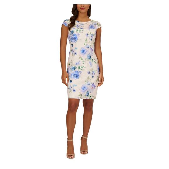 NEW NWT Adrianna Papell Printed Jacquard Sheath Mini Dress size 2 - Picture 1 of 7